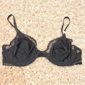 Calvin Klein Bare Underwire Bra contrast lace trim